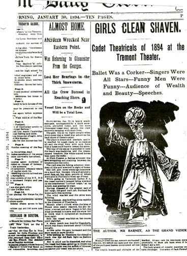 Front page: Boston Globe. Jan. 30, 1894 Front page: Boston Globe. Jan. 30, 1894